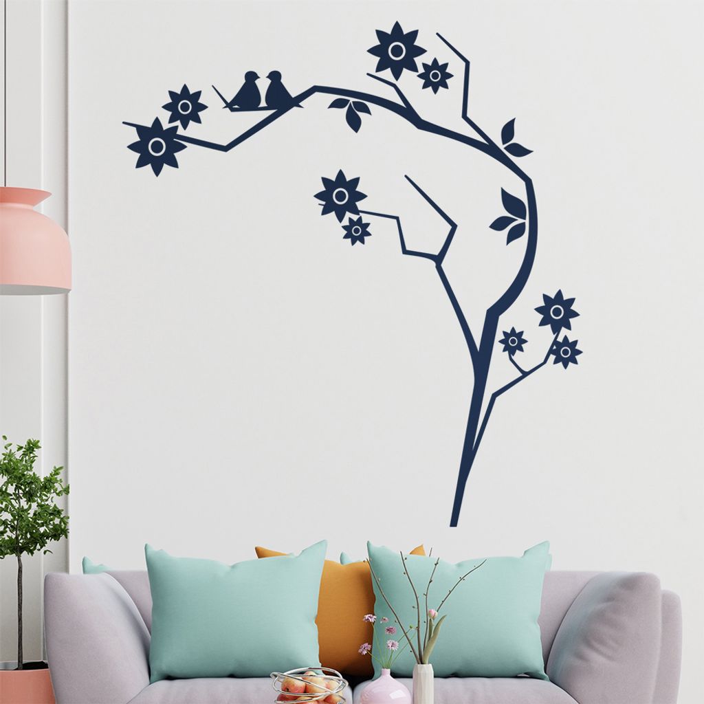 Tribal Farn mit Schmetterling Wandtattoo in 6 Größen - Wandaufkleber Wall Sticker - Dekoration, Küche, Wohnzimmer, Schlafzimmer, Badezimmer