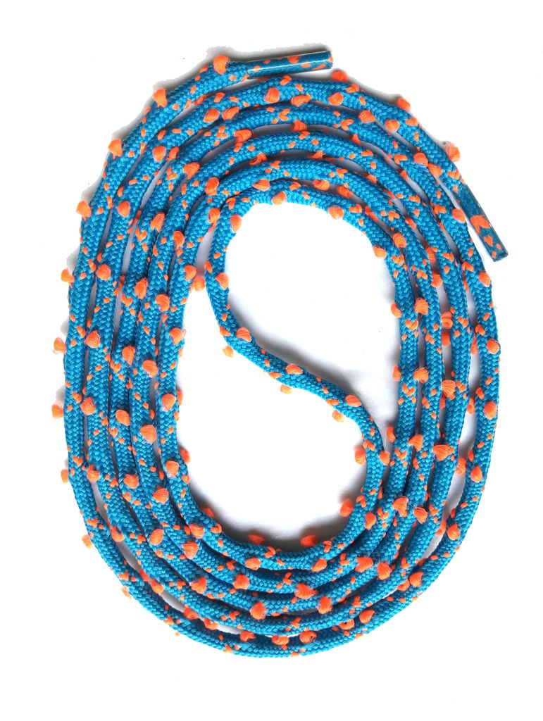 SNORS zweifarbige Rundsenkel - TÜRKIS / NEONORANGE - 3mm - Produktbild 