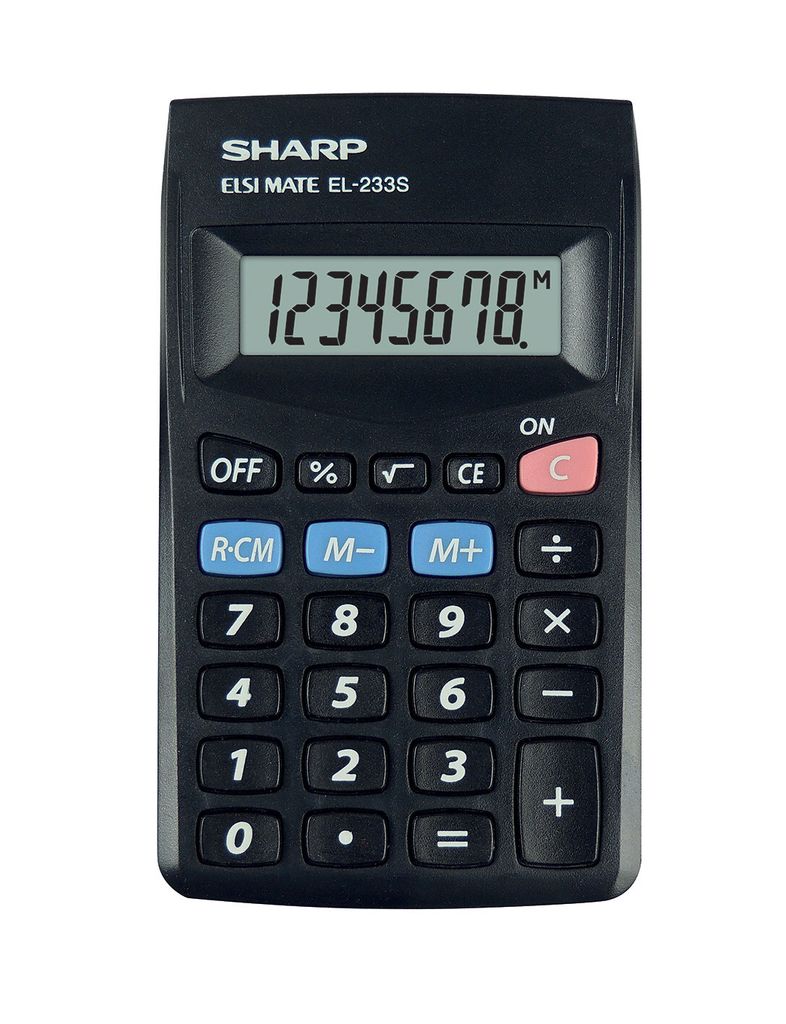 Sharp EL-233S, Kieszeń, Podstawowy kalkulator, 8 cyfr(y), 1 Zdjęcie produktu 