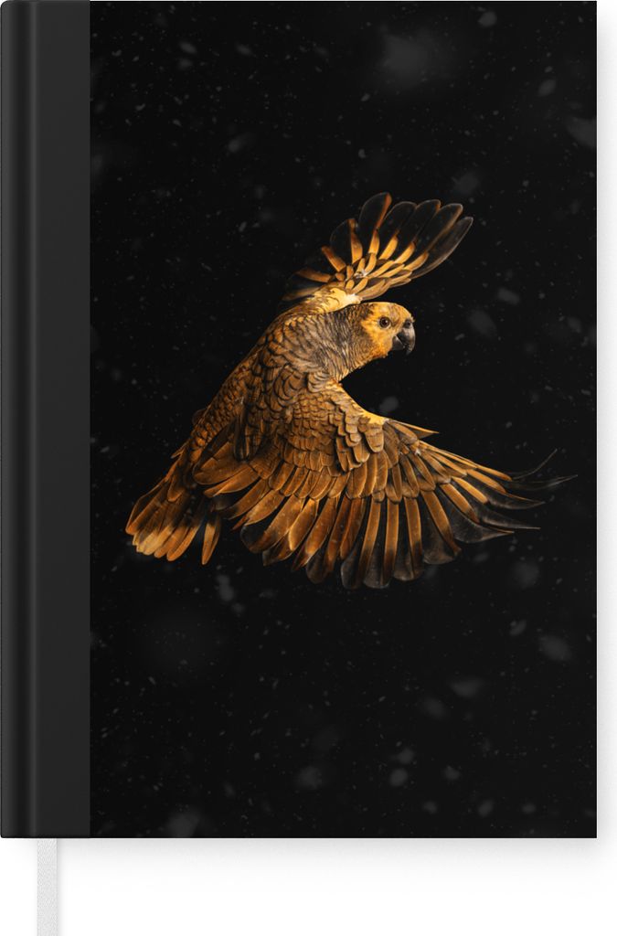 MuchoWow Notizbuch Tagebuch Haushaltsbuch Notebook A5 Papagei - Vogel - Orange - Notizblock - Notizheft - Notebook - Schreibblock - Papier