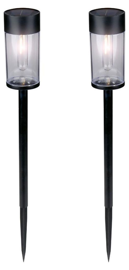 Grundig Solarlampen für Außen 2er Set - Solarleuchten Garten mit Erdspieß - Warmweißes Filamentlicht - Außenleuchte Wetterfest IP44 - Solar La...