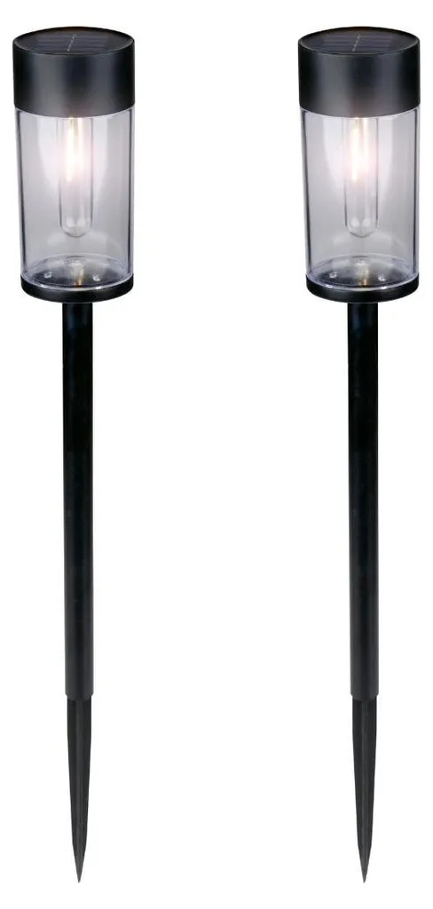 Lot de 2 Lampes Solaires Grundig Extérieur - Piquet Jardin IP44 - Noir