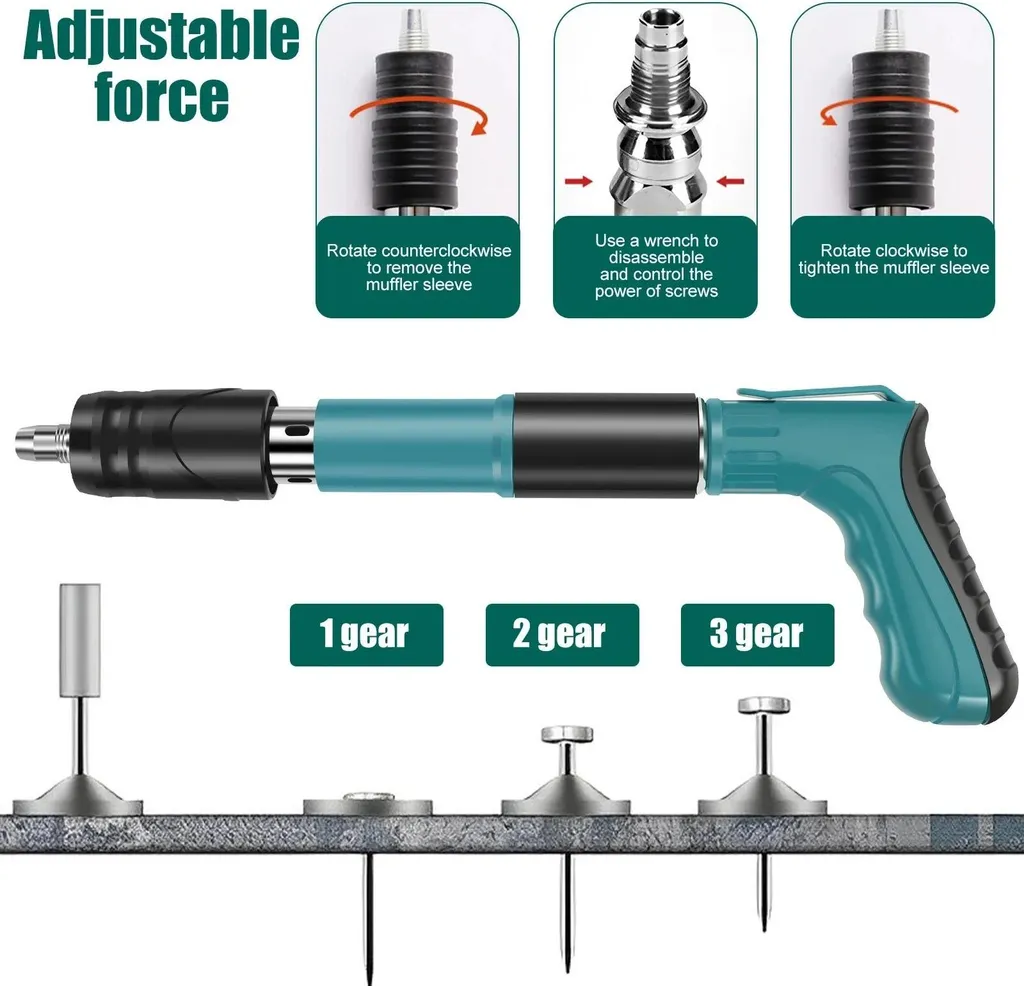 Pistolet à Clous Manuel Portable en Acier Vert pour Fixation Murale - 2