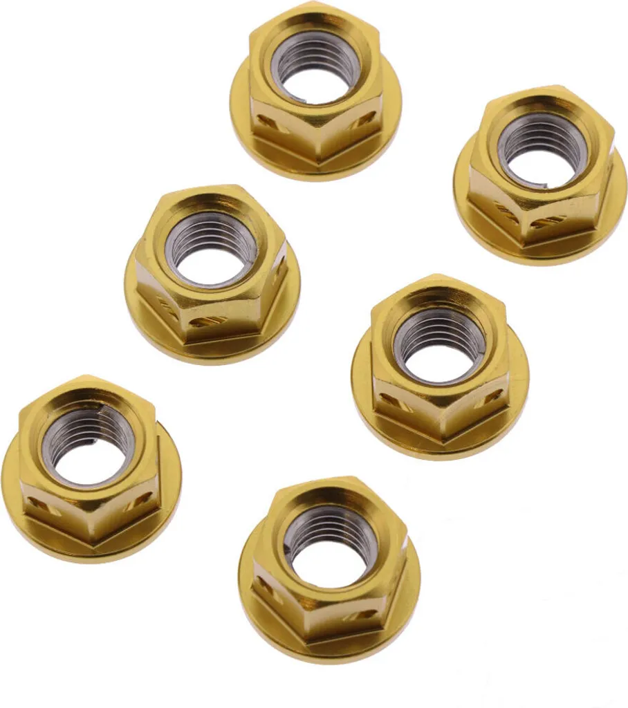 Écrous couronnes M8x1,25 en alu or racing JMP pour fixation de carénage