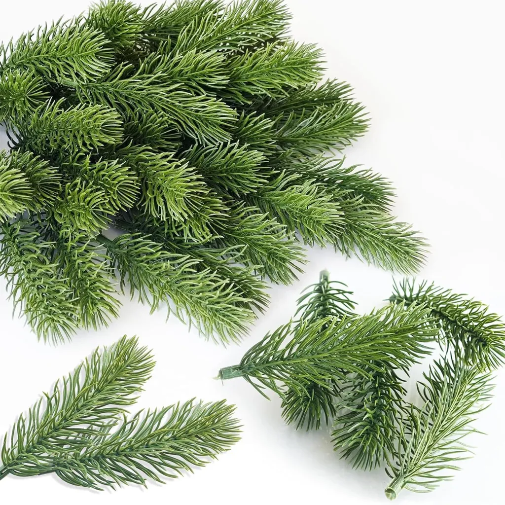 Feuillage de Sapin Artificiel en Lot de 80 Tiges pour Couronne Noël