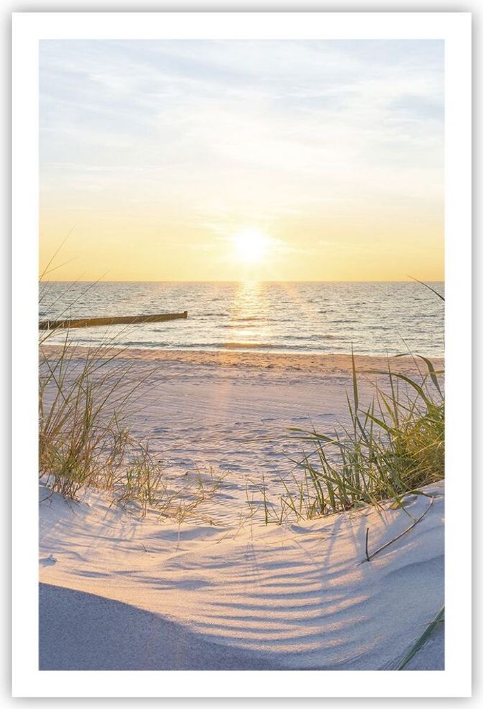 Poster - Poster ohne Rahmen - Düne Strand Meer - 61x91,5 cm - Wand Bild - Wanddeko - Wandbilder - Kunstposter - Wandposter - Bilder - Kunstdruck -...