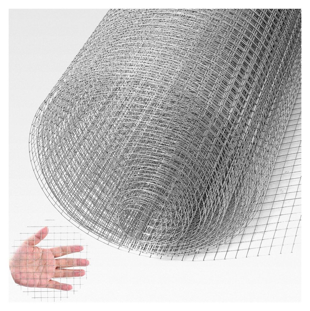 1m x 4,8m Hasendraht 100cm Hasengitter Volierendraht 12x12mm Maulwurfgitter Wühlmausgitter für Hochbeet Zaun Hühnerdraht Maschendrahtzaun Kaninc...
