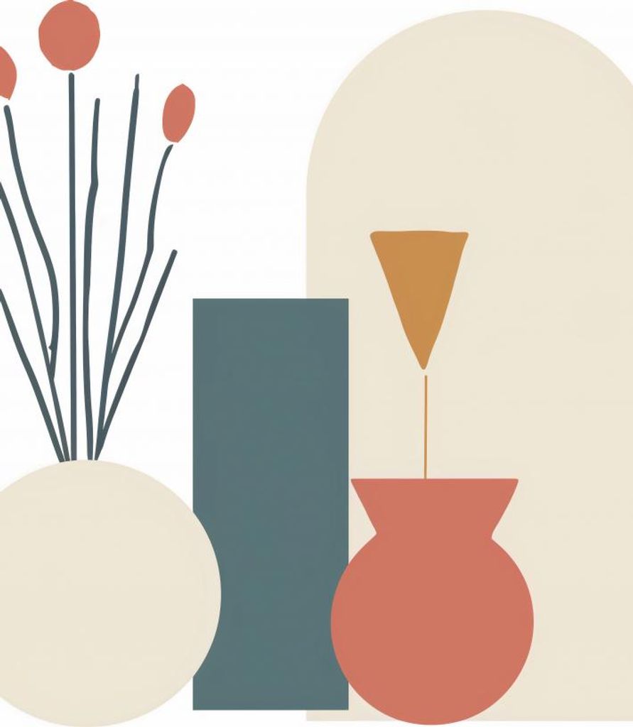 Plakat 40x60cm Cremefarbene Vasen