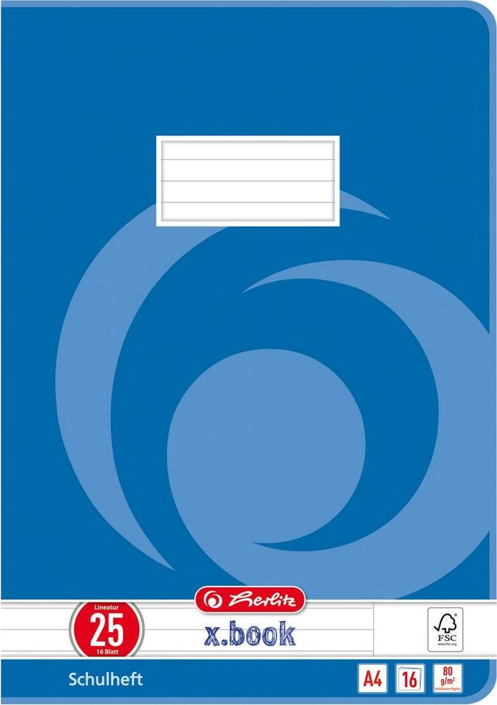 5 Herlitz Schulhefte / DIN A4 / 16 Blatt / Lineatur 25 Produktbild 