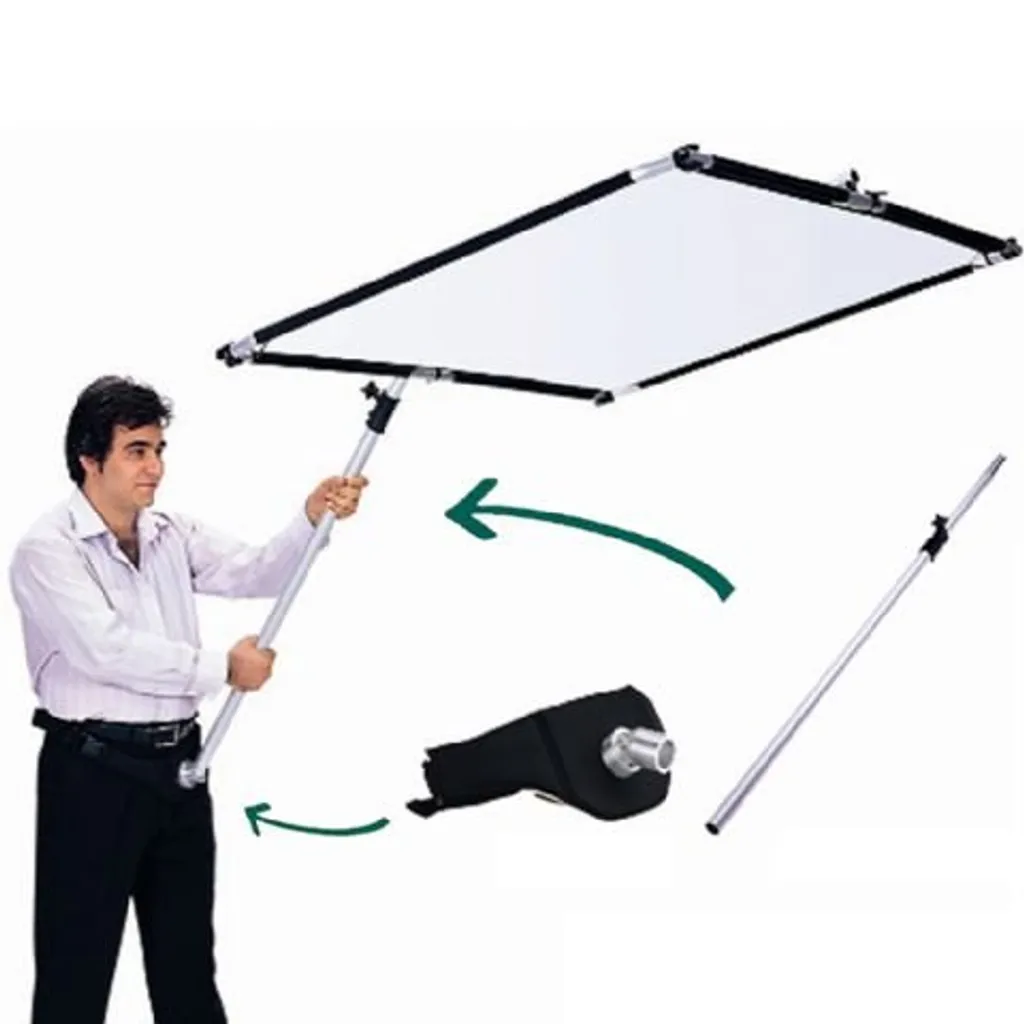 Réflecteur de Studio Photographique 150x200cm avec Bras de Support