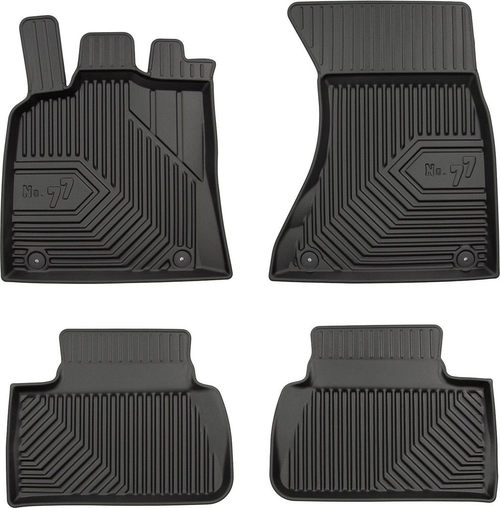 Fußmatten Gummimatten No.77 für Porsche Macan I 2013-2024 TPE Schwarz 4 tlg
