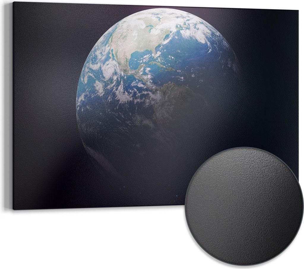 DEQORI Magnettafel Metall 60x40 cm 'Blick ins All' Whiteboard Pinnwand Magnetboard Büro