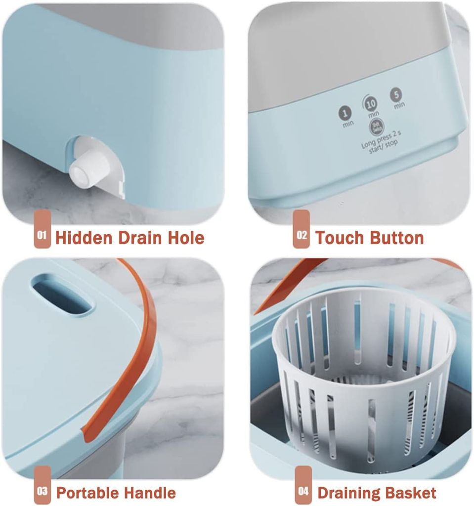 Tragbare Waschmaschine, 8l faltbare Mini-Waschmaschine und Trockner für  Wohnheime, einfach zu bedienen