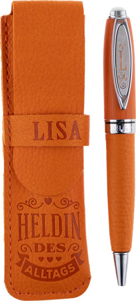 History & Heraldry Bamboo Persönlicher und individueller Kuli Kugelschreiber Stift mit Namen und Spruch Personalisiertes Etui Monogramm-Design per...
