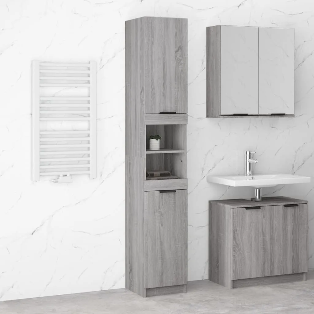 Maison Exclusive - Mobile da bagno grigio Sonoma 32x34x188,5 cm Materiale ligneo