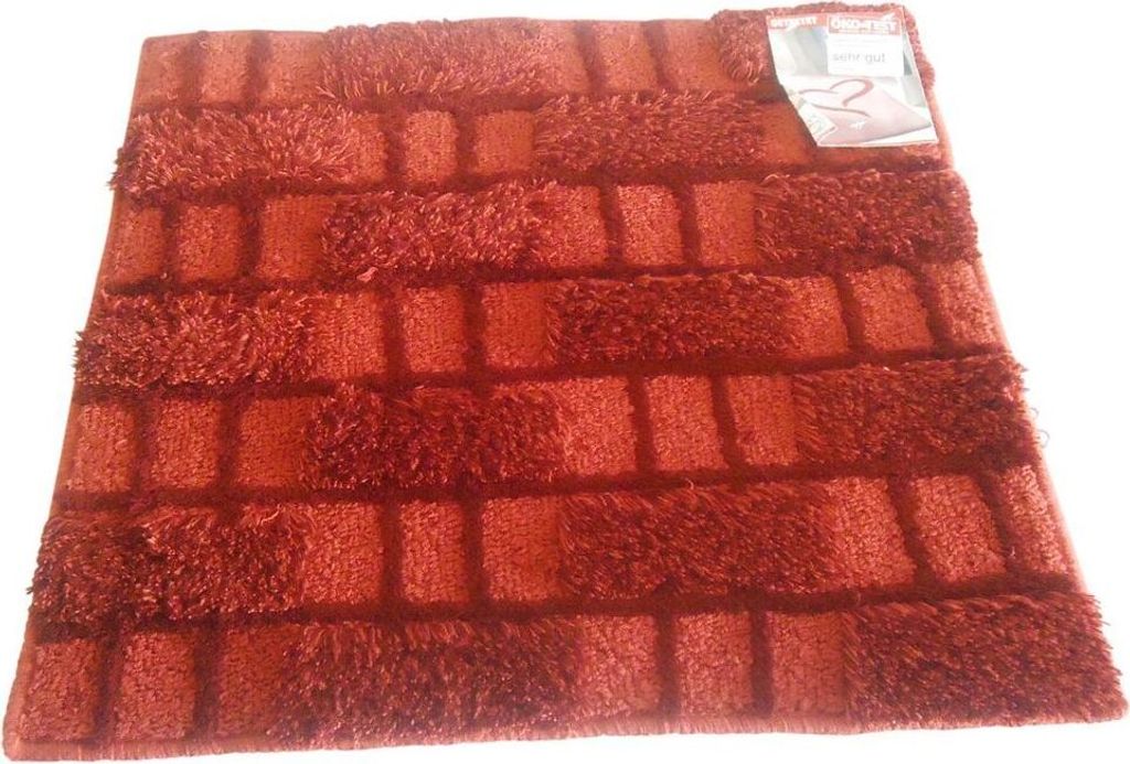 Sanwood WC Vorleger Toilettenvorleger Badematte Bad Teppich 60x60cm Dalia rotbraun