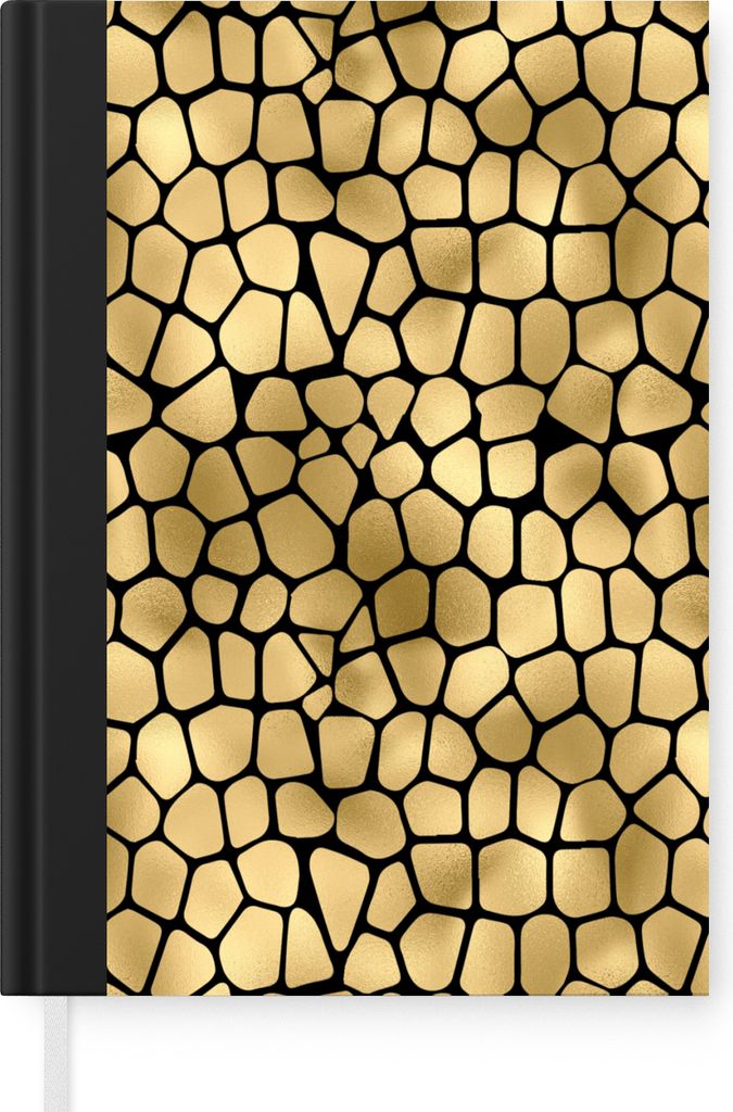 MuchoWow Notizbuch Tagebuch Haushaltsbuch Notebook A5 Muster - Formen - Gold - Notizblock - Notizheft - Notebook - Schreibblock - Papier