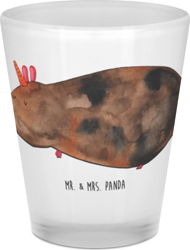 Mr. & Mrs. Panda Likör Glas Einhorn Meerschweinchen - Transparent - Geschenk, Unicorn, Meerschwein, Stamper, Stamperl, Meericorn, Shotglas, Pinnch...