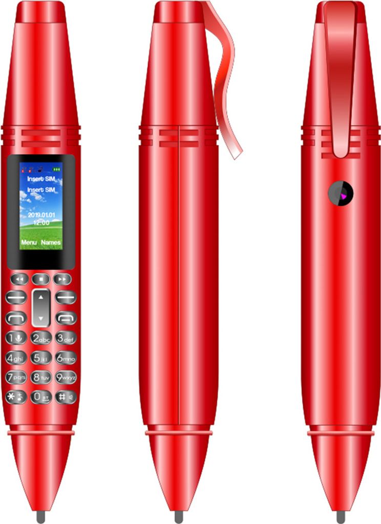 Ak007 Bleistift Typ Mini Handy 0.96 Zoll Bildschirm GSm Bluetooth Kameradialer mit Voice Recorder Red