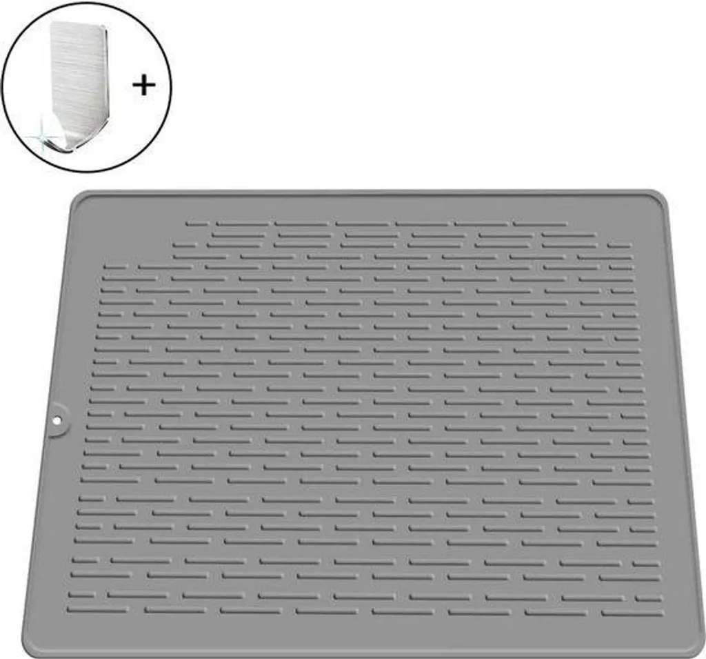 Tapis d'égouttage anti-froisse silicone - Stop à l'eau sur le comptoir