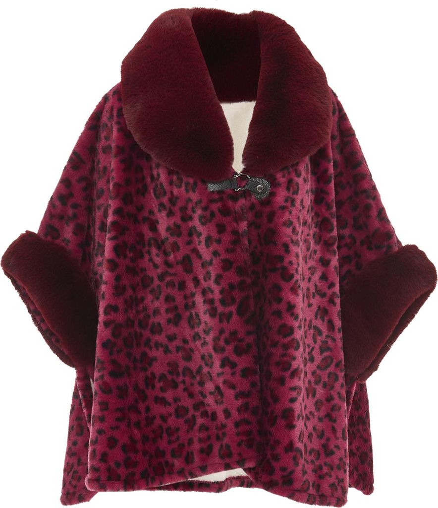 FRAULLY damen strickponcho - lila, M