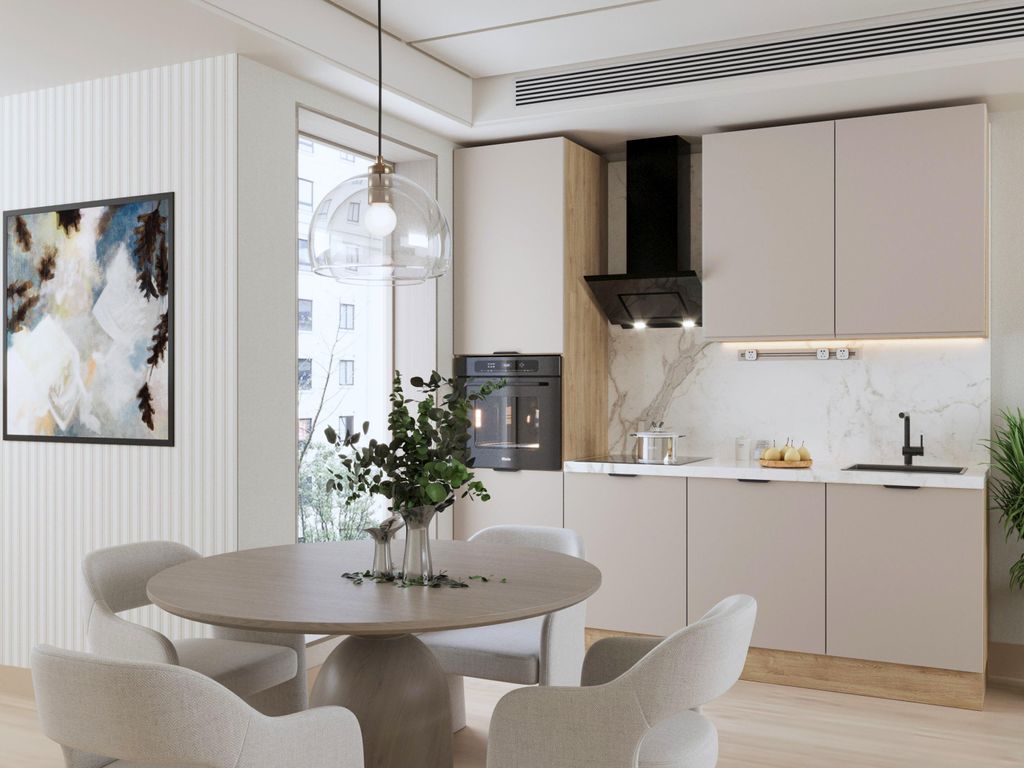 Küchenzeile 240 cm Livaro – KU-S23 – Beige / Sonoma Eiche Ohne Arbeitsplatte & Elektrogeräte Einbauküche Küchenblock