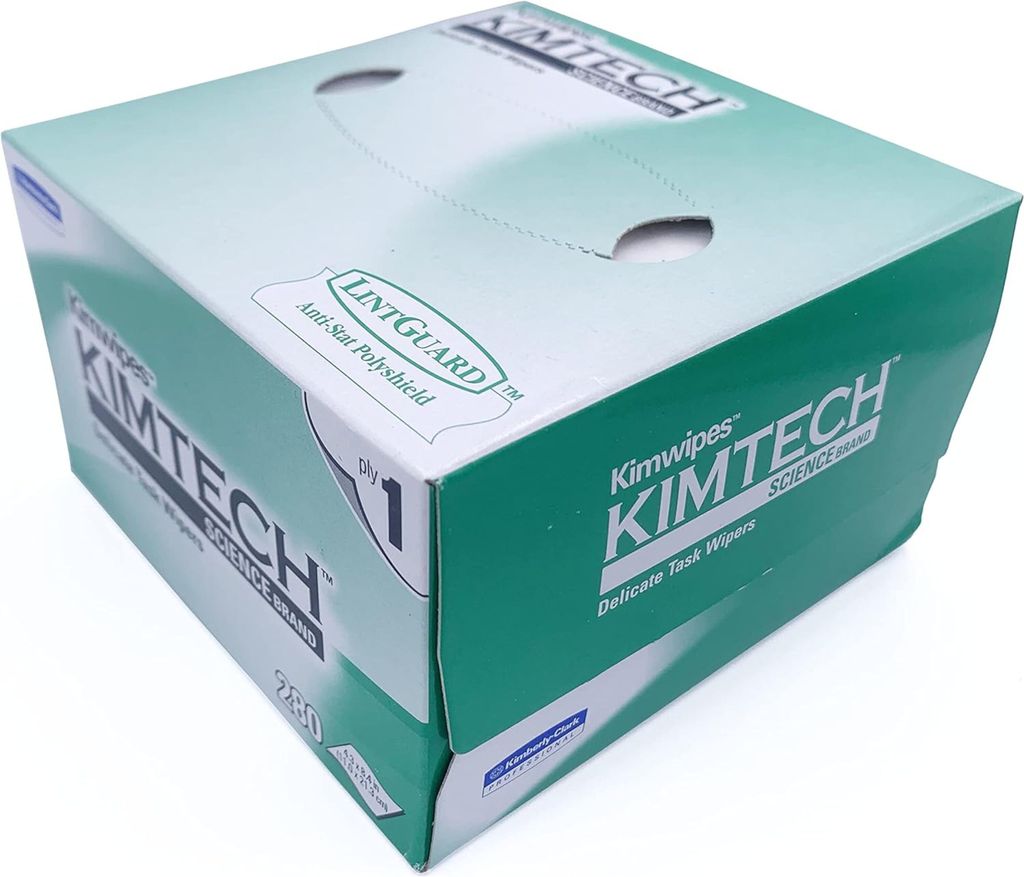 Elfcam - Kimtech Science Kimwipes – Box mit 280 Reinigungstüchern, ideal zur Reinigung von blanker Glasfaser und Präzisionsinstrumenten in Laboren