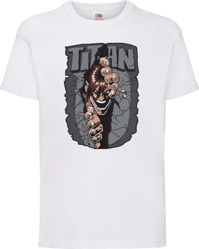 Kinder T-Shirt Japan Animation Manga Anime Comics Attack Anime On Titan Angry Var-041 Angry Beasts, 7-8 Jahr - 128 / Weiß