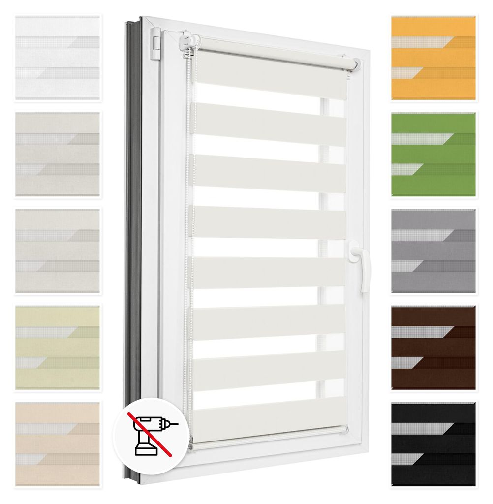 Estika Dvojitá roleta Klemmfix - 55 x 150 cm - Mléčná - Duo Obrázek produktu 