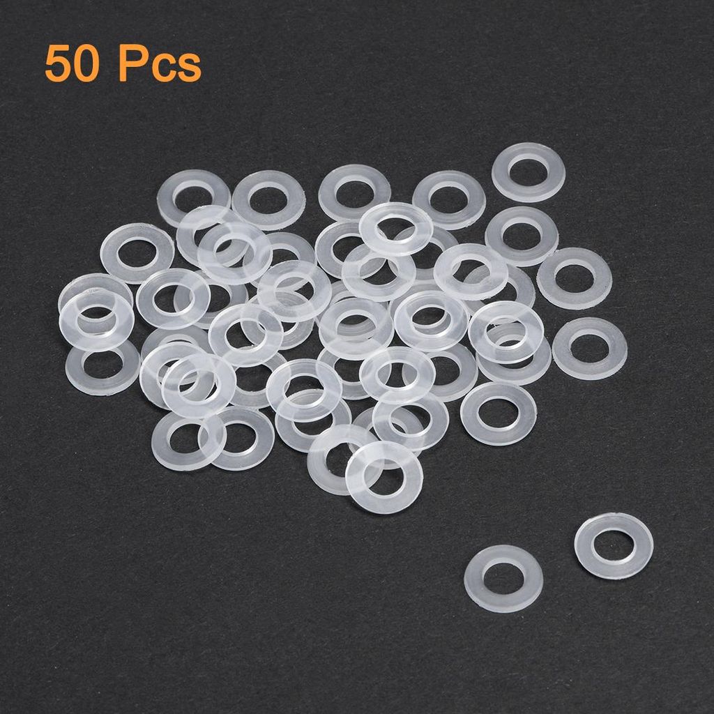 50 Stk. Flache Unterlegscheibe Nylon M5 Dichtung 10mm AD 5mm ID 1mm Dicke Klar fš¹r Wasserhahn Rohr Wasserschlauch Isolierung Schrauben