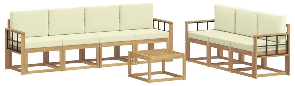 7-teiliges Gartenmöbel-Set aus Akazienholz, modernes Design, modular, Modul 59x59x37 cm