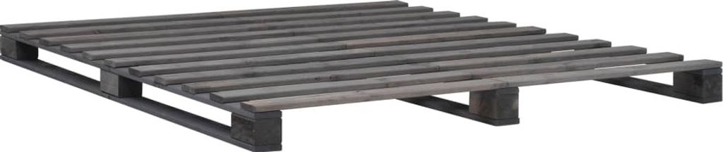 Pallet letto grigio in pino massiccio 180×200 cm Immagine del prodotto 