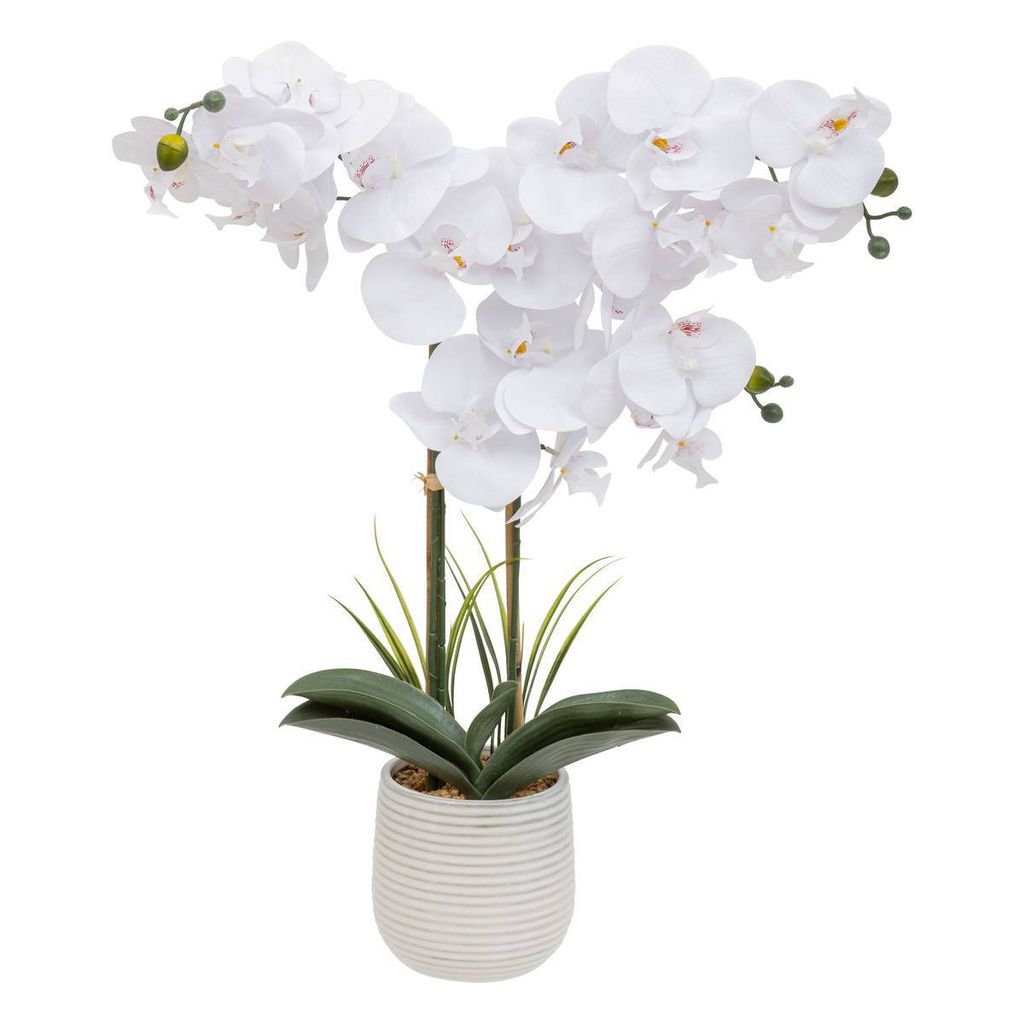 Atmosphera Kunstliche Pflanze Orchidee - weise Bluten - im Produktbild 
