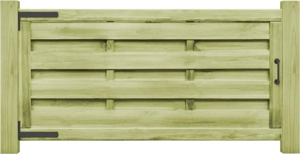 Double portillon de jardin 150x75 cm bois imprégné vert pour clôture