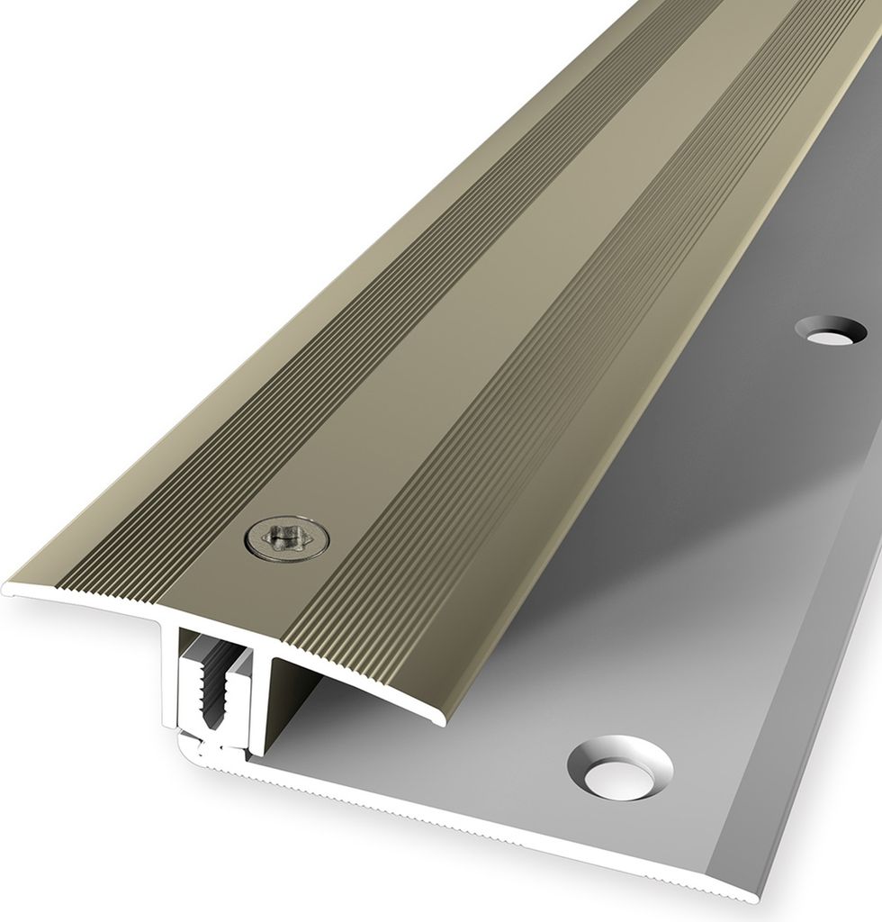 PROVISTON | Ausgleichsprofil flexibel | Parkettprofil | Breite: 37 mm | Höhenausgleich: 7 - 17 mm | Länge: 900 mm | Aluminiumprofil | Sand | 1 St...