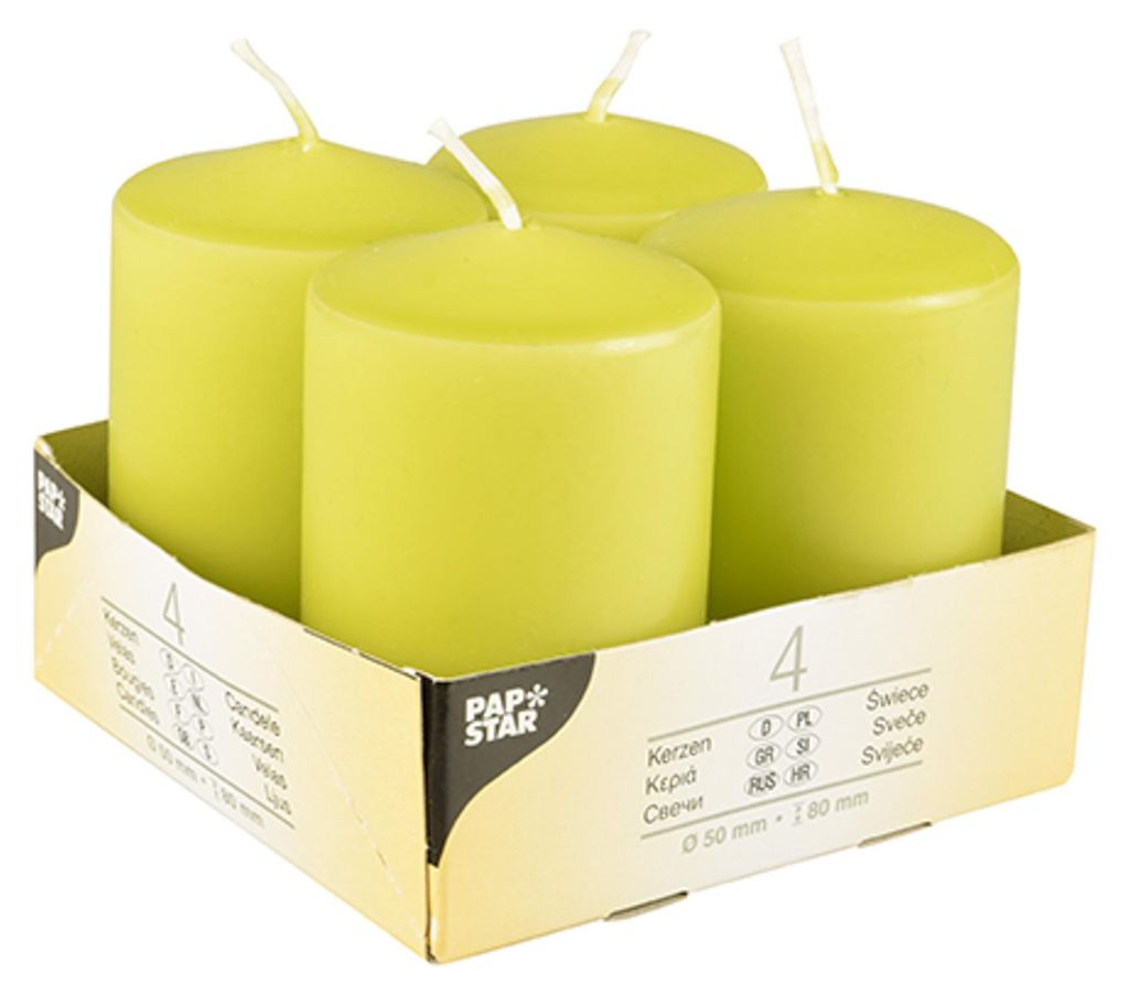 Papstar 10484, Zylinder, Grün, 16 h, 4 Stück(e) Produktbild 