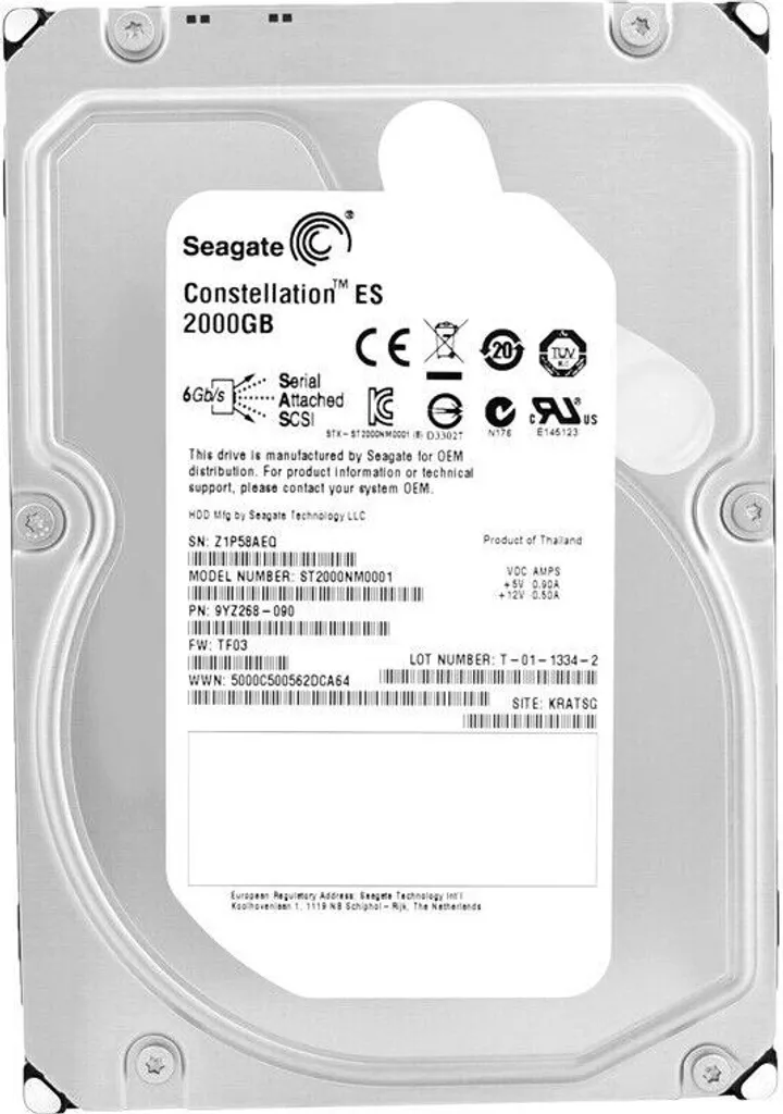 Hard Drive Seagate 2TB SAS ST2000NM0001 - Affidabilità Server Garantita