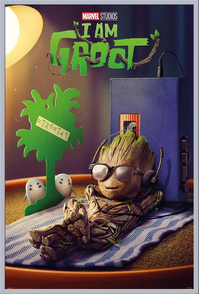Grand Poster Groot avec cadre interchangeable argenté et vitre acrylique