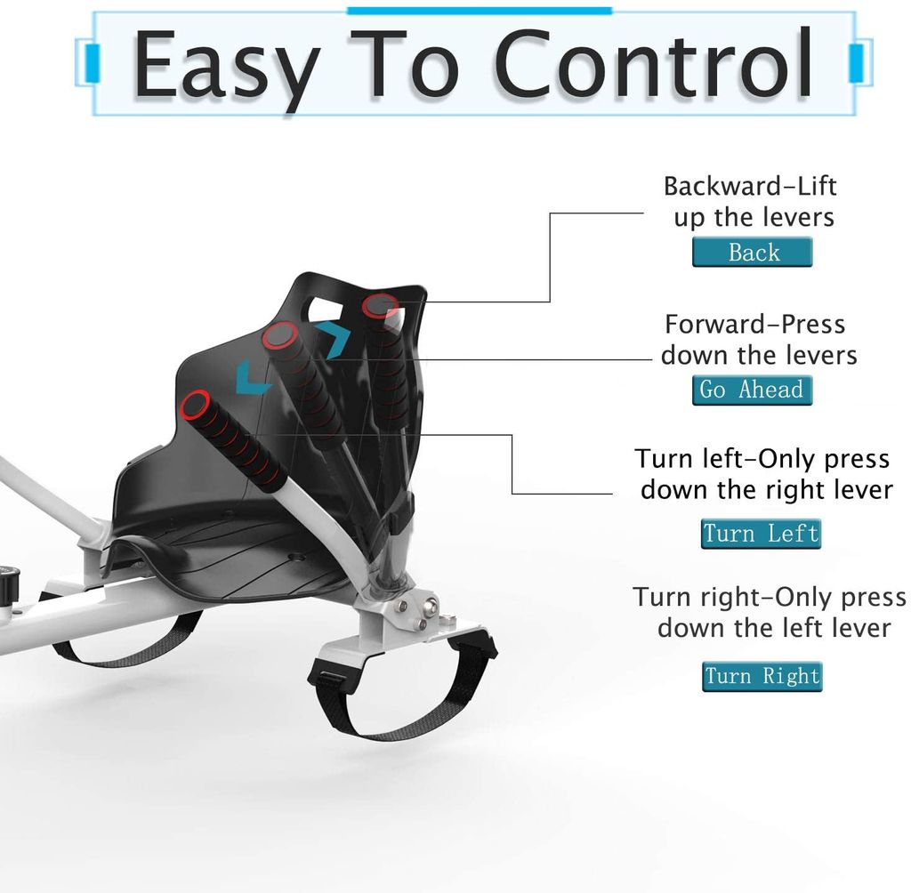 NENGGE Hoverkart Mit Lenkrad - Sitz Für Hoverboards 6,5-10 Zoll In Rot