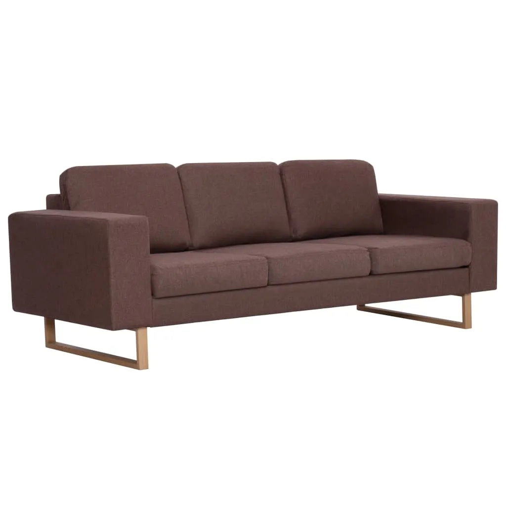 Canapé 3 Places vidaXL Tissu Brun Résistant avec Assise Rembourrée