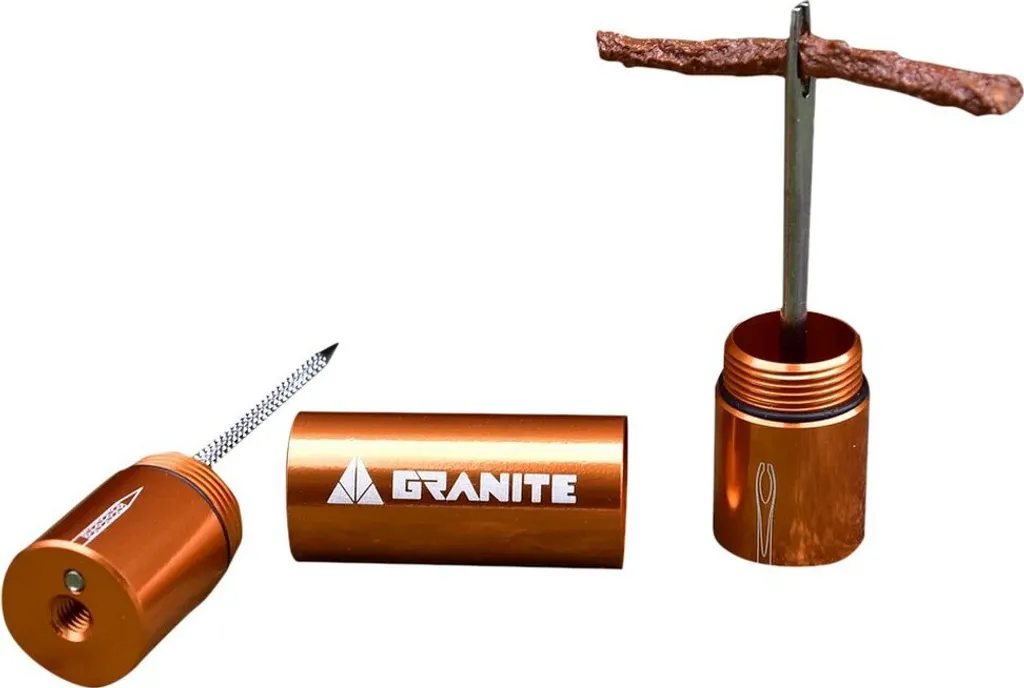 Solution crevaison vélo : Granite Design Stash Kit Marron Intégré - 3