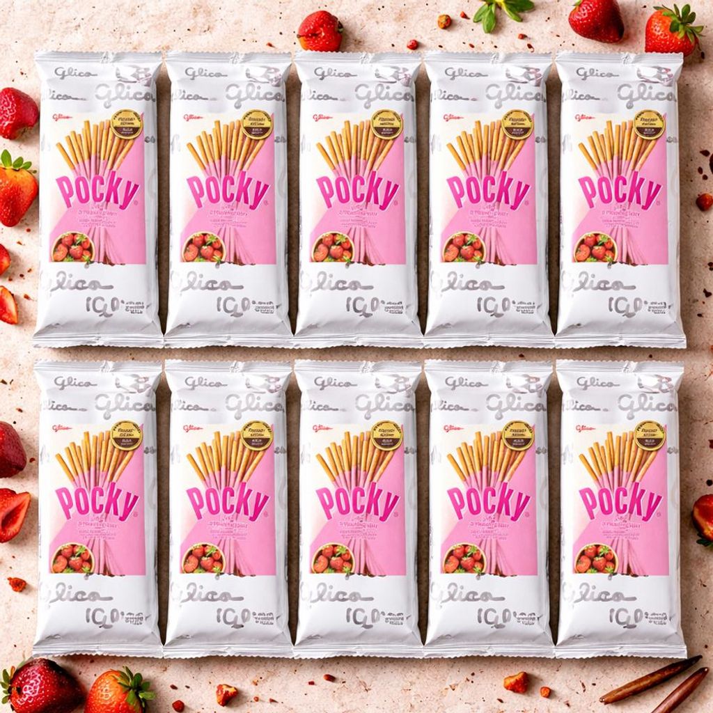 Pocky Strawberry Softpack 10 x 45g Vorratspack Produktbild 