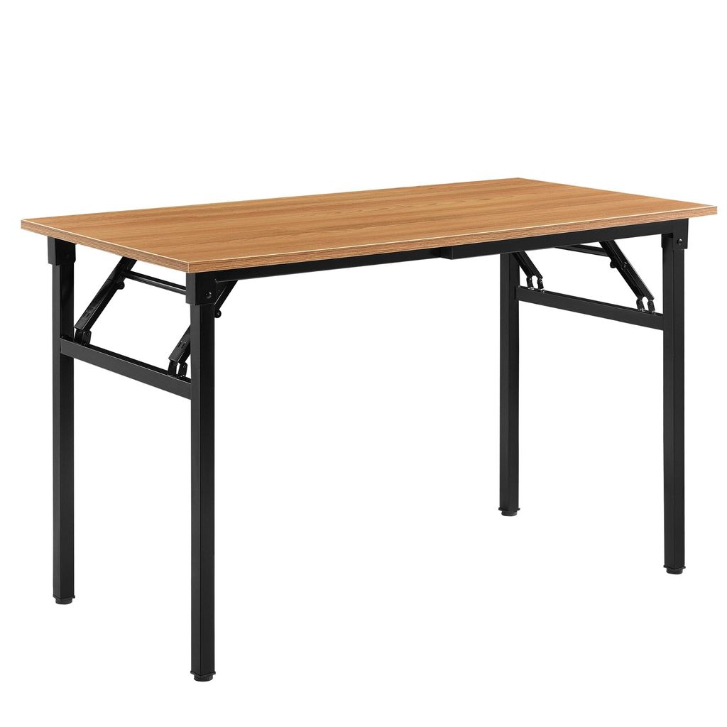 In And OutdoorMatch Esstisch Damon - Schreibtisch - 120 x 60 x 75 - 76,4 cm - klappbar - verstellbar - Buche und Schwarz - modernes Design