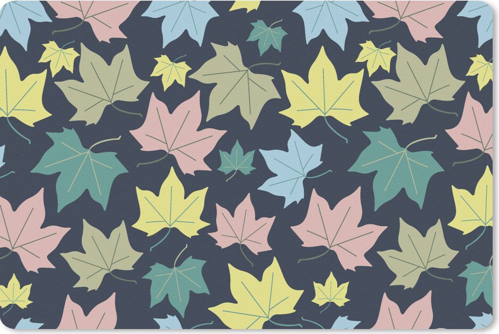 MuchoWow Schreibtischunterlage Muster - Herbst - Blätter 60x40 cm - XXL Mauspad - Großes Mauspad