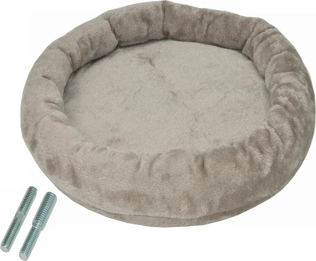 Panier rond gris de 50 cm type plateau de couchage pour chat domestique