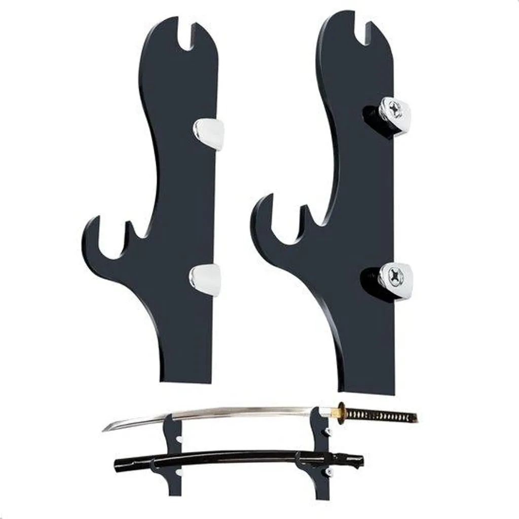 Support mural sabre laser noir design katana en acrylique renforcé