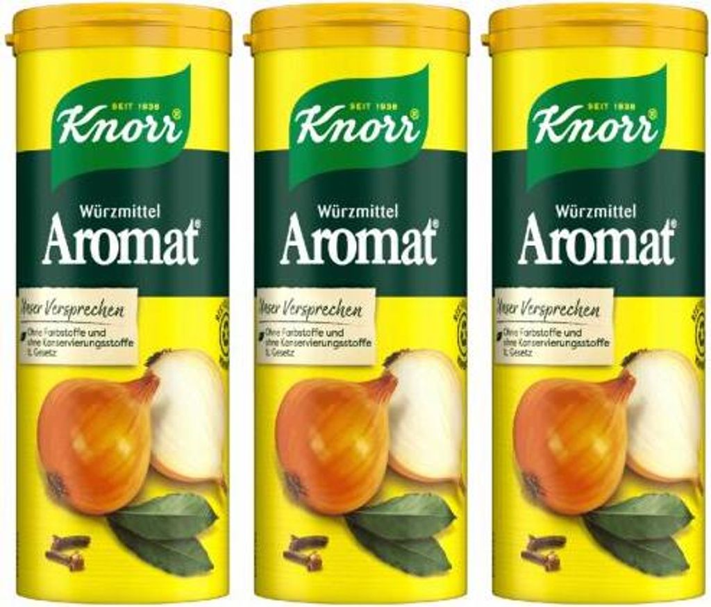 Knorr Aromat - Natürliches Würzmittel ohne Konservierungsstoffe 100g (3er Pack)