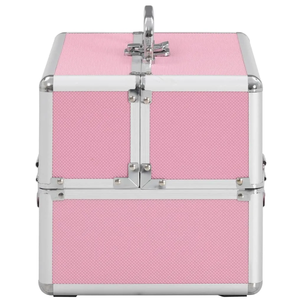 Mallette cosmétique en aluminium rose vidaXL robuste et grand format - 3