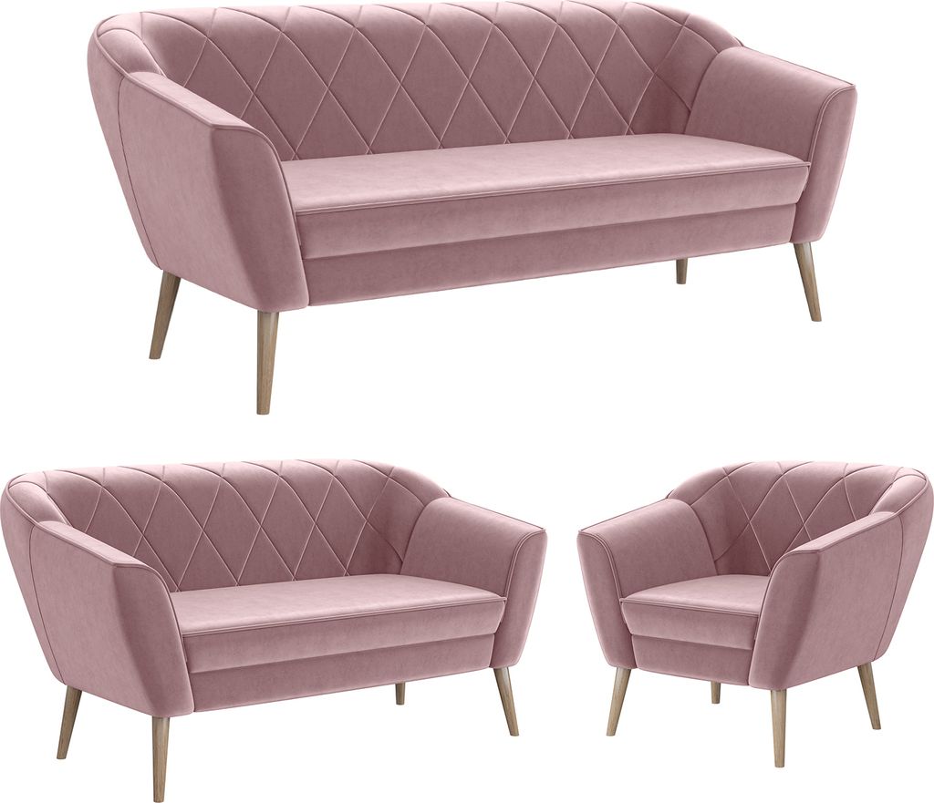 MEBLINI Mini Sofa Set 3-2-1 für Wohnzimmer - Mini Lounge für sechs Personen - Küchensofa - Sofa Klein - Sitzgarnitur - Polstergarnitur - Sofagar...