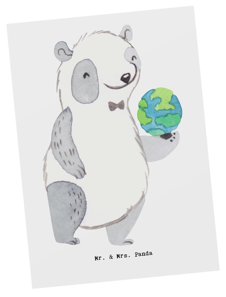 Mr. & Mrs. Panda Fotokarte Touristikkaufmann Herz - Weiß - Geschenk, Ansichtskarte, Postkarte, Postkarten, Kunstkarten, einzelkarte, Ansichtskarten